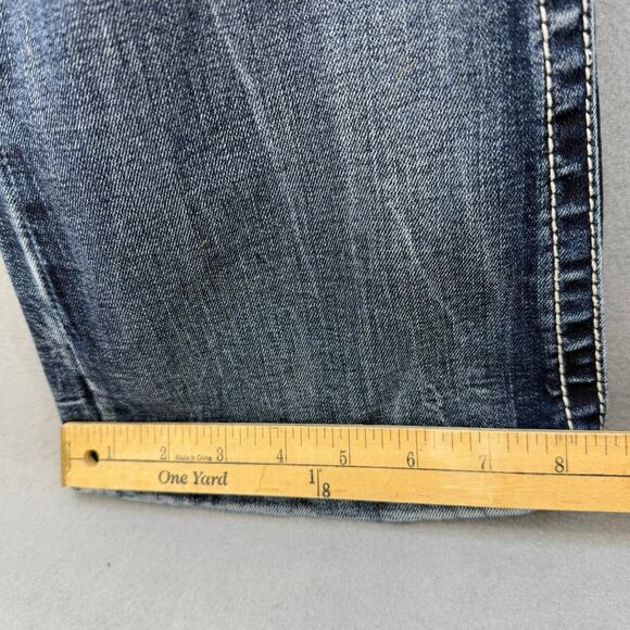 Miss Me Jeans Women's 28x35 (8) Dark Blue Standard Boot Fleur de Lis Western - Picture 15 of 15